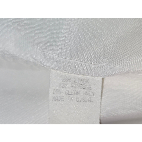 Vintage Women's David Bijan Studded River White Linen Blazer Size 14 - Picture 10 of 10